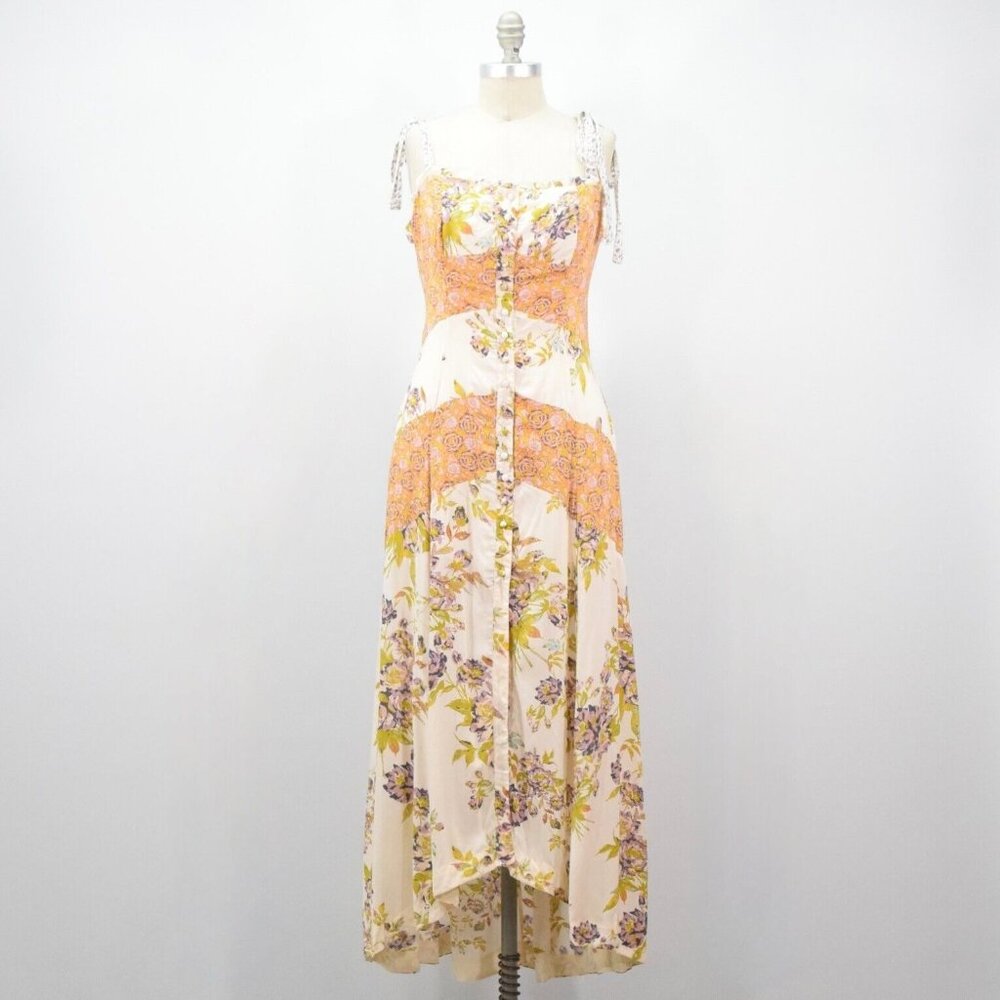 Free People Soft Floral Button-Up Midi Sundress